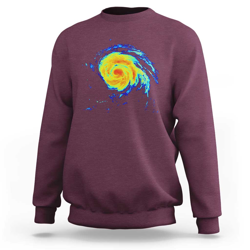 Hurricane Erin Sweatshirt Meteorologist Weather Radar Storm Chasing - Wonder Print Shop