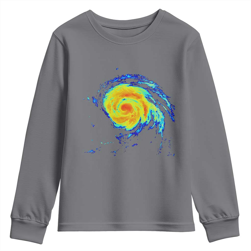 Hurricane Erin Youth Sweatshirt Meteorologist Weather Radar Storm Chasing - Wonder Print Shop
