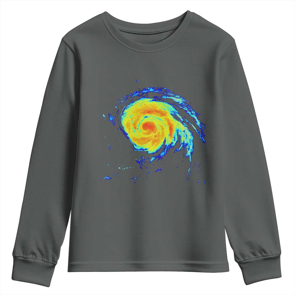 Hurricane Erin Youth Sweatshirt Meteorologist Weather Radar Storm Chasing - Wonder Print Shop