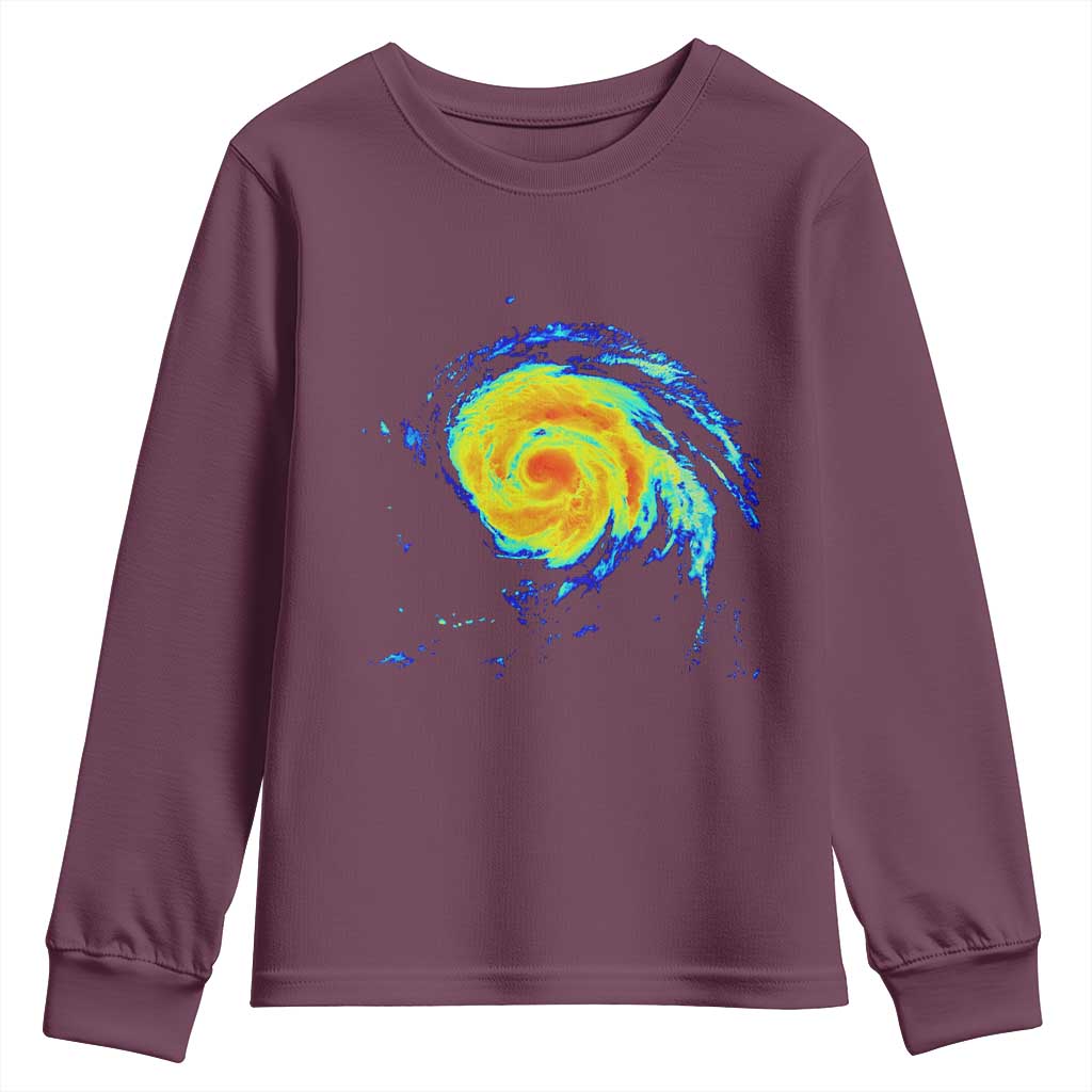 Hurricane Erin Youth Sweatshirt Meteorologist Weather Radar Storm Chasing - Wonder Print Shop
