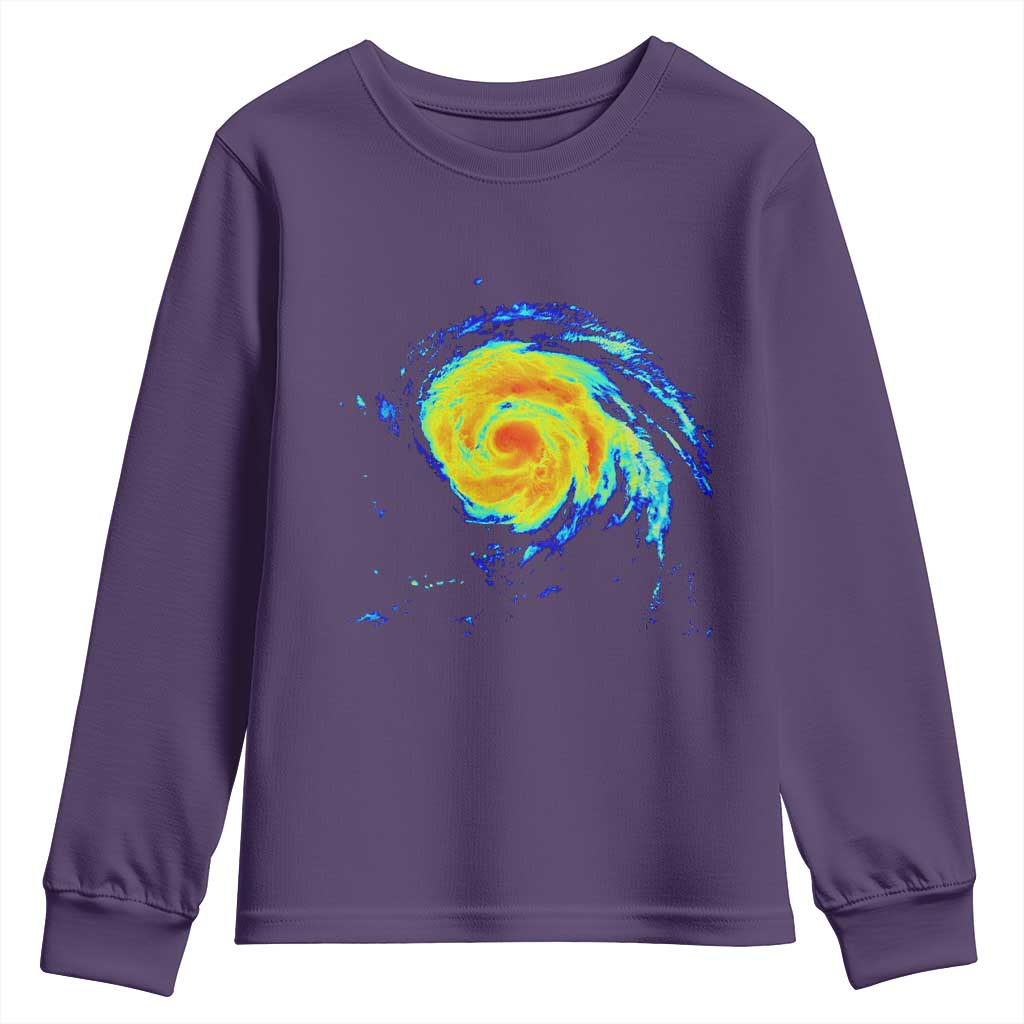 Hurricane Erin Youth Sweatshirt Meteorologist Weather Radar Storm Chasing - Wonder Print Shop