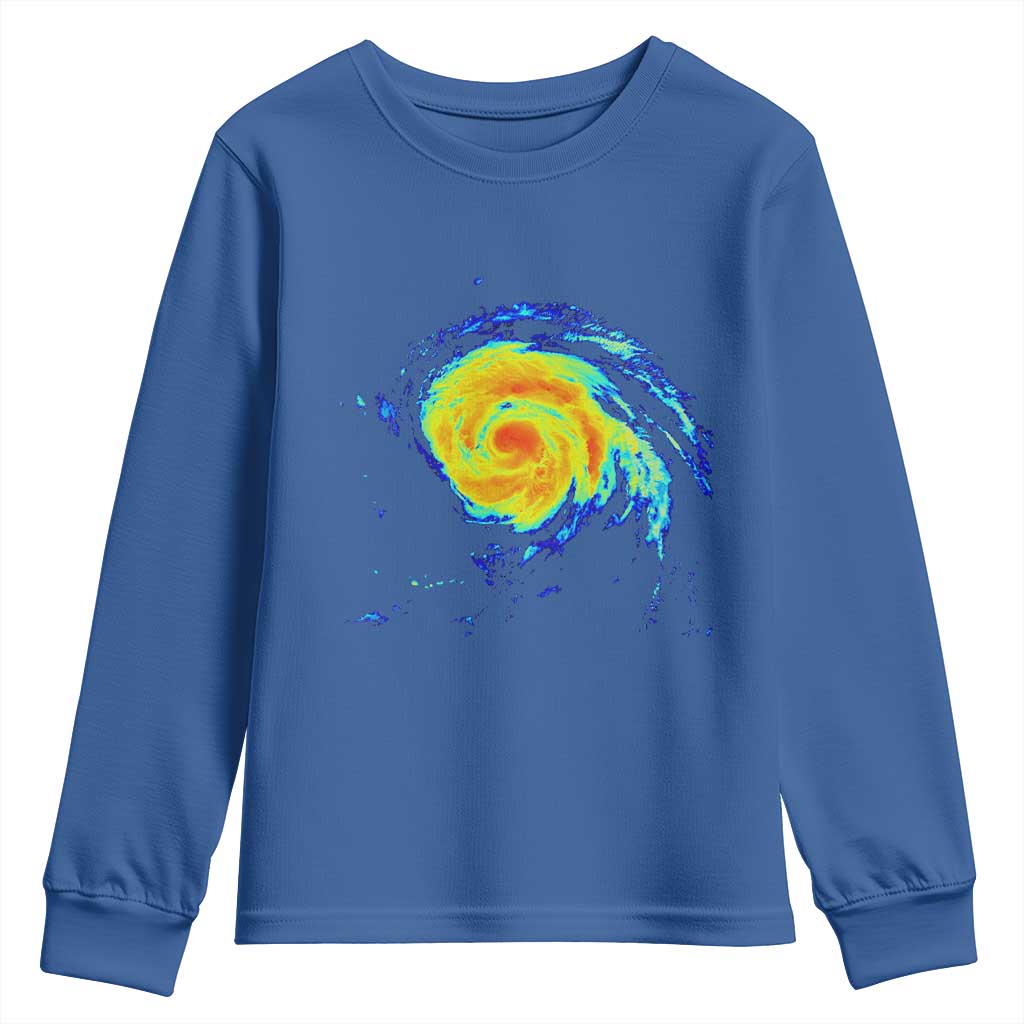 Hurricane Erin Youth Sweatshirt Meteorologist Weather Radar Storm Chasing - Wonder Print Shop