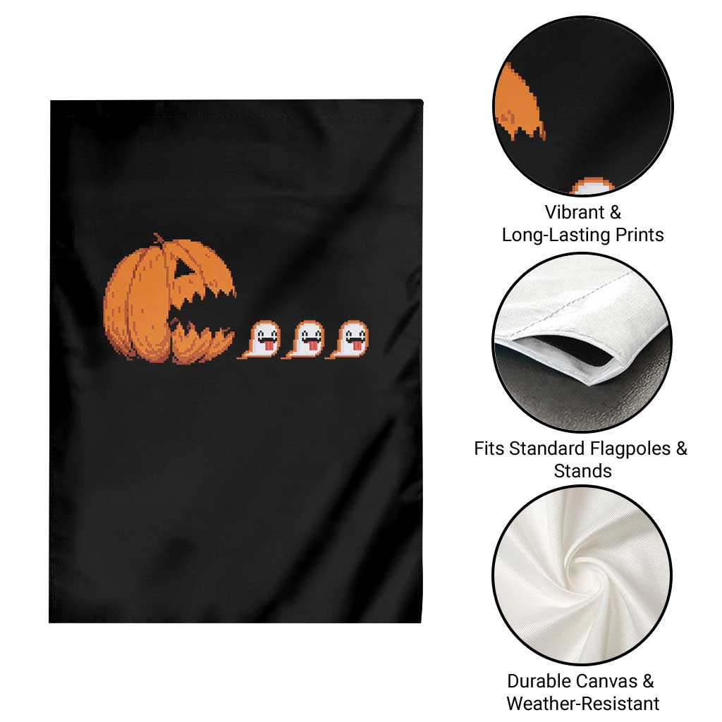 Funny Halloween Gamer Video Gaming Pumpkin Ghost Garden Flag - Wonder Print Shop