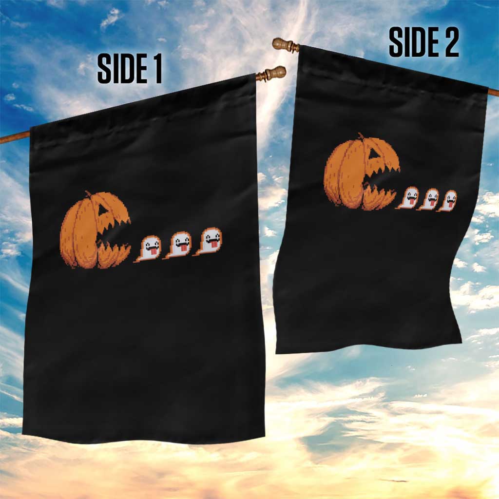 Funny Halloween Gamer Video Gaming Pumpkin Ghost Garden Flag - Wonder Print Shop