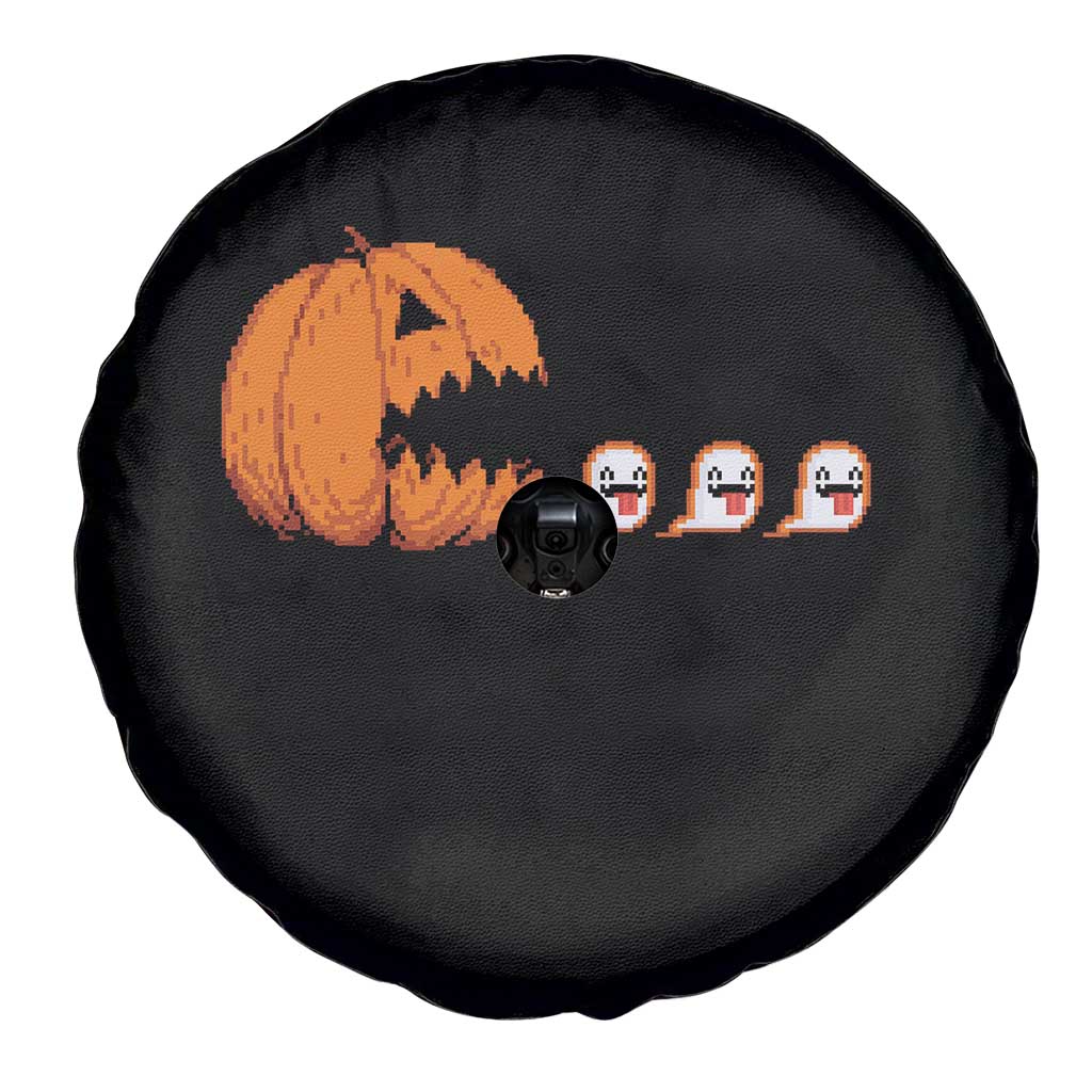 Funny Halloween Gamer Video Gaming Pumpkin Ghost Spare Tire Cover - Wonder Print Shop