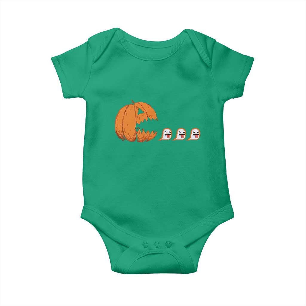 Funny Halloween Gamer Video Gaming Pumpkin Ghost Baby Onesie - Wonder Print Shop