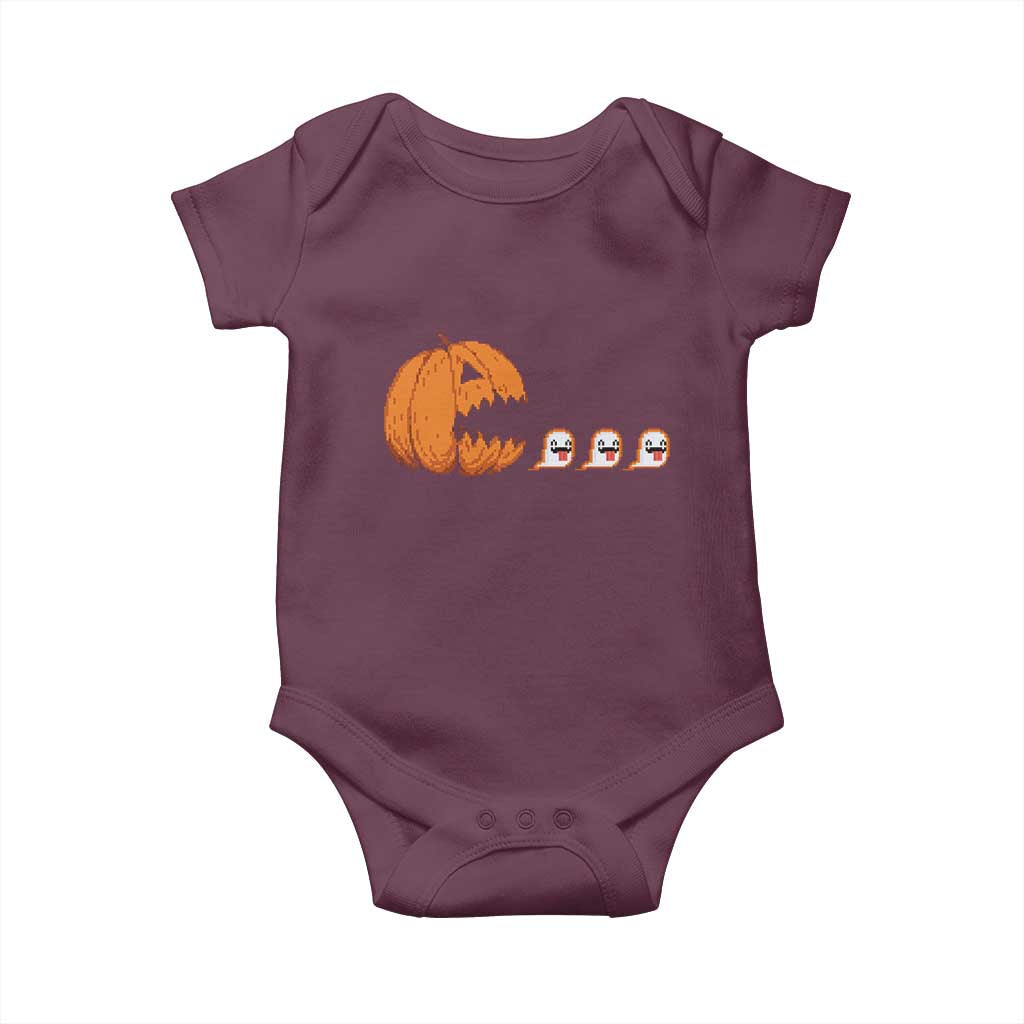 Funny Halloween Gamer Video Gaming Pumpkin Ghost Baby Onesie - Wonder Print Shop