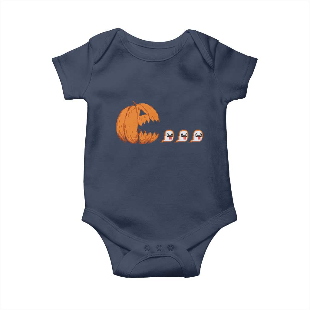 Funny Halloween Gamer Video Gaming Pumpkin Ghost Baby Onesie - Wonder Print Shop