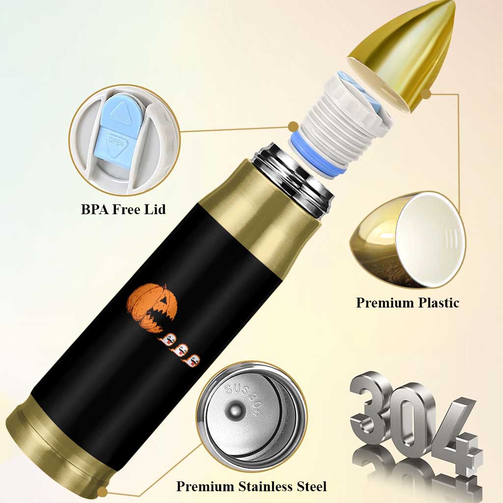 Funny Halloween Gamer Video Gaming Pumpkin Ghost Bullet Tumbler - Wonder Print Shop