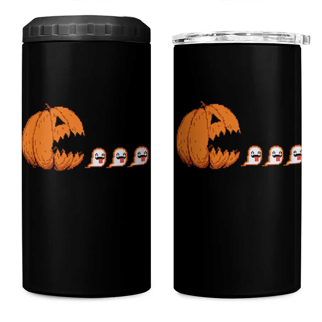 Funny Halloween Gamer Video Gaming Pumpkin Ghost 4 in 1 Can Cooler Tumbler - Wonder Print Shop