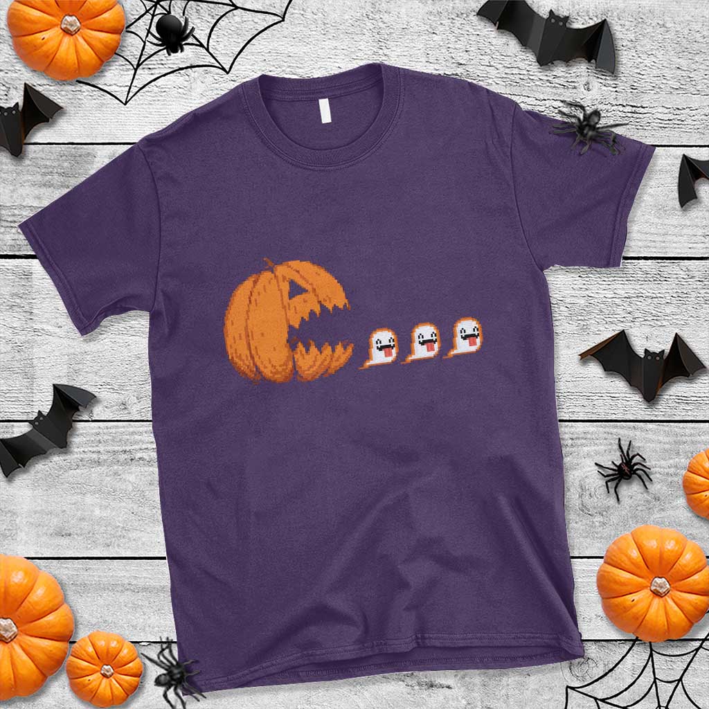 Funny Halloween Gamer Video Gaming Pumpkin Ghost T Shirt - Wonder Print Shop