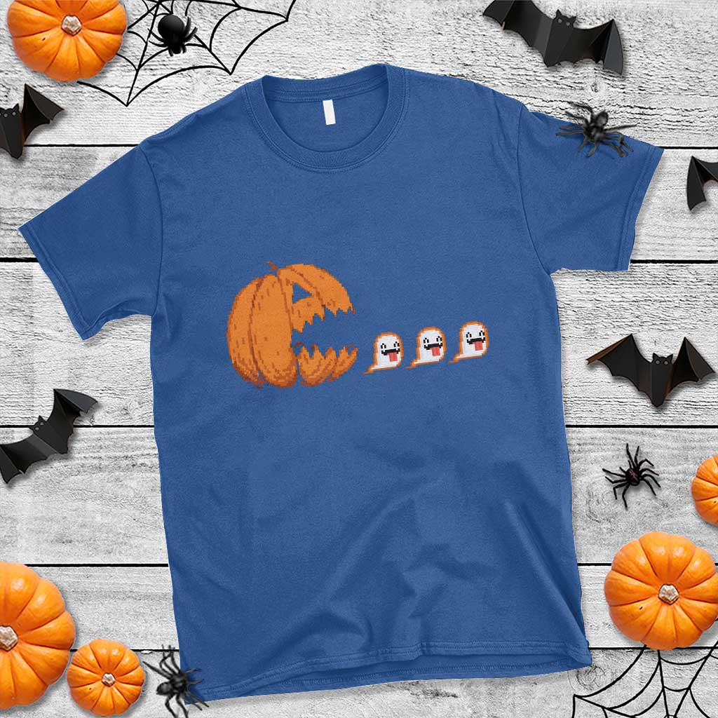 Funny Halloween Gamer Video Gaming Pumpkin Ghost T Shirt - Wonder Print Shop