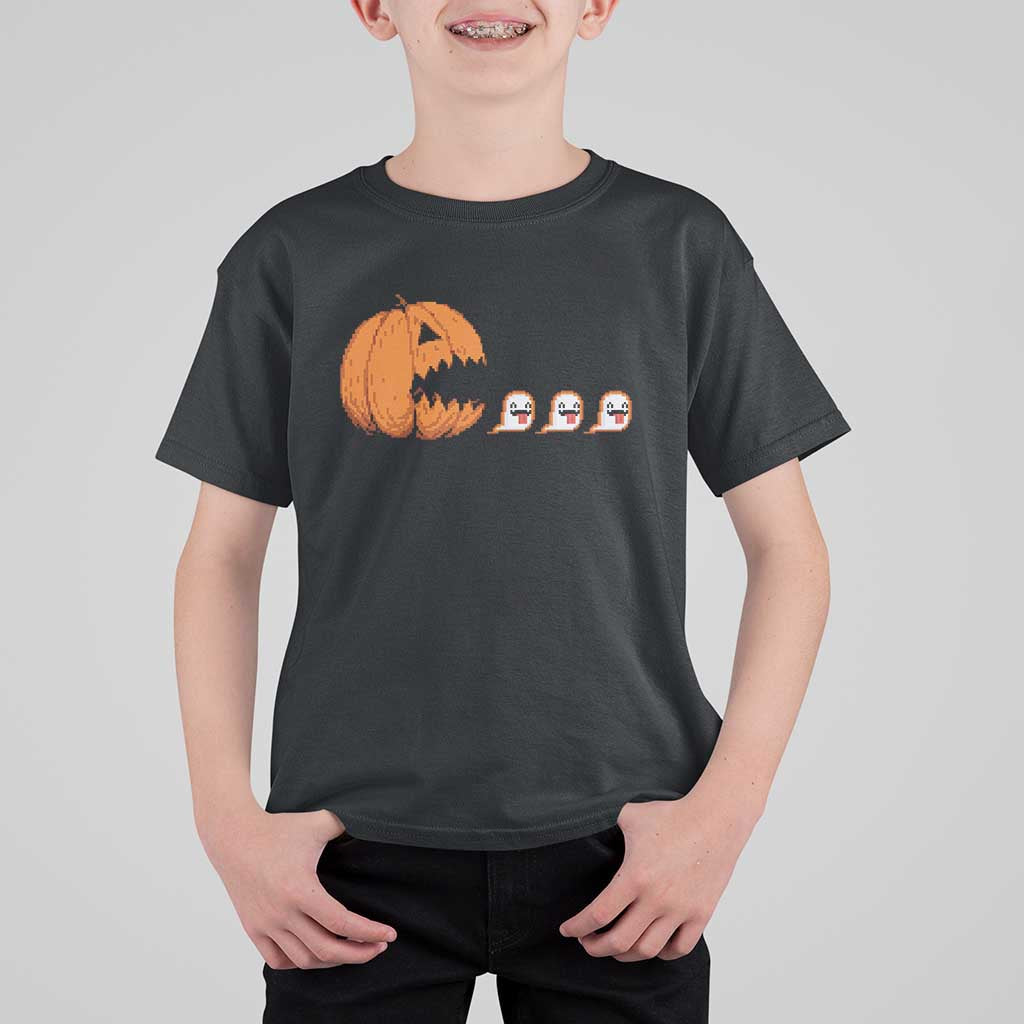 Funny Halloween Gamer Video Gaming Pumpkin Ghost T Shirt For Kid - Wonder Print Shop