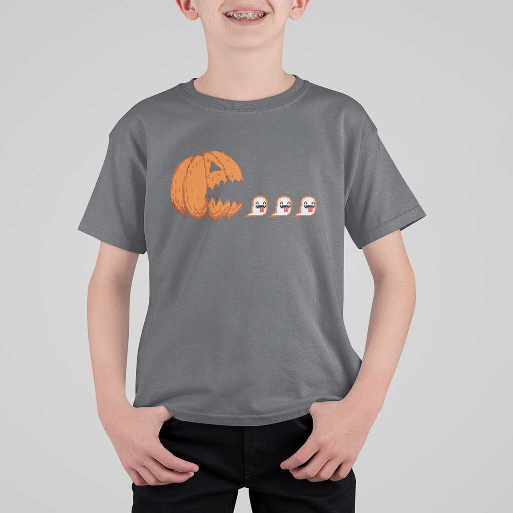 Funny Halloween Gamer Video Gaming Pumpkin Ghost T Shirt For Kid - Wonder Print Shop