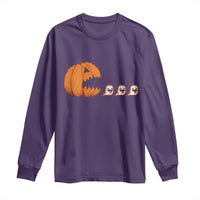 Funny Halloween Gamer Video Gaming Pumpkin Ghost Long Sleeve Shirt - Wonder Print Shop