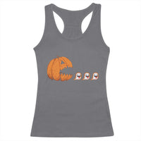 Funny Halloween Gamer Video Gaming Pumpkin Ghost Racerback Tank Top - Wonder Print Shop