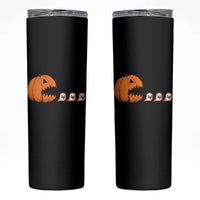 Funny Halloween Gamer Video Gaming Pumpkin Ghost Skinny Tumbler - Wonder Print Shop