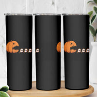 Funny Halloween Gamer Video Gaming Pumpkin Ghost Skinny Tumbler - Wonder Print Shop