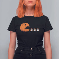 Funny Halloween Gamer Video Gaming Pumpkin Ghost T Shirt For Women - Wonder Print Shop