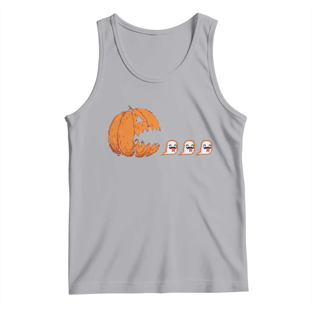 Funny Halloween Gamer Video Gaming Pumpkin Ghost Tank Top - Wonder Print Shop