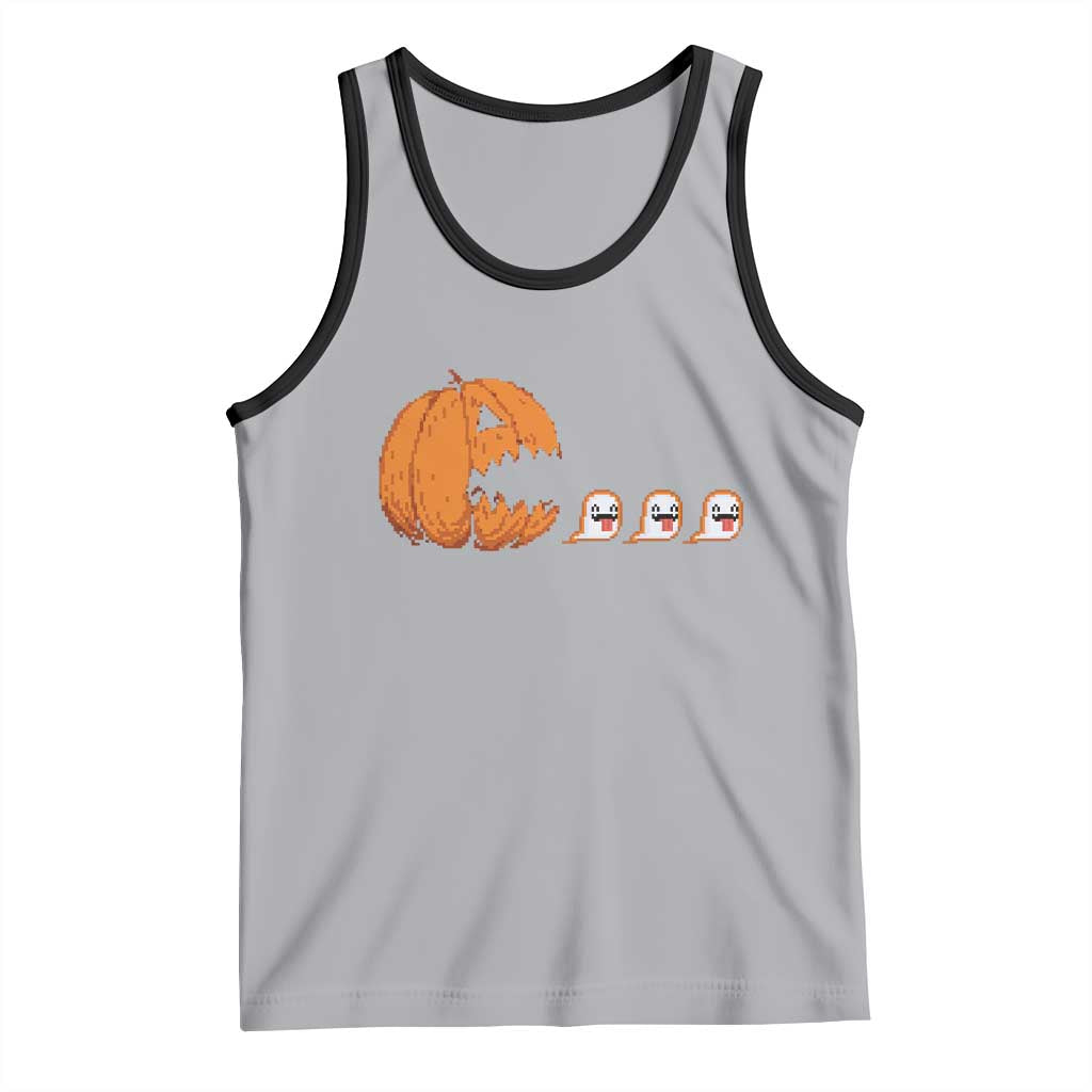 Funny Halloween Gamer Video Gaming Pumpkin Ghost Tank Top - Wonder Print Shop