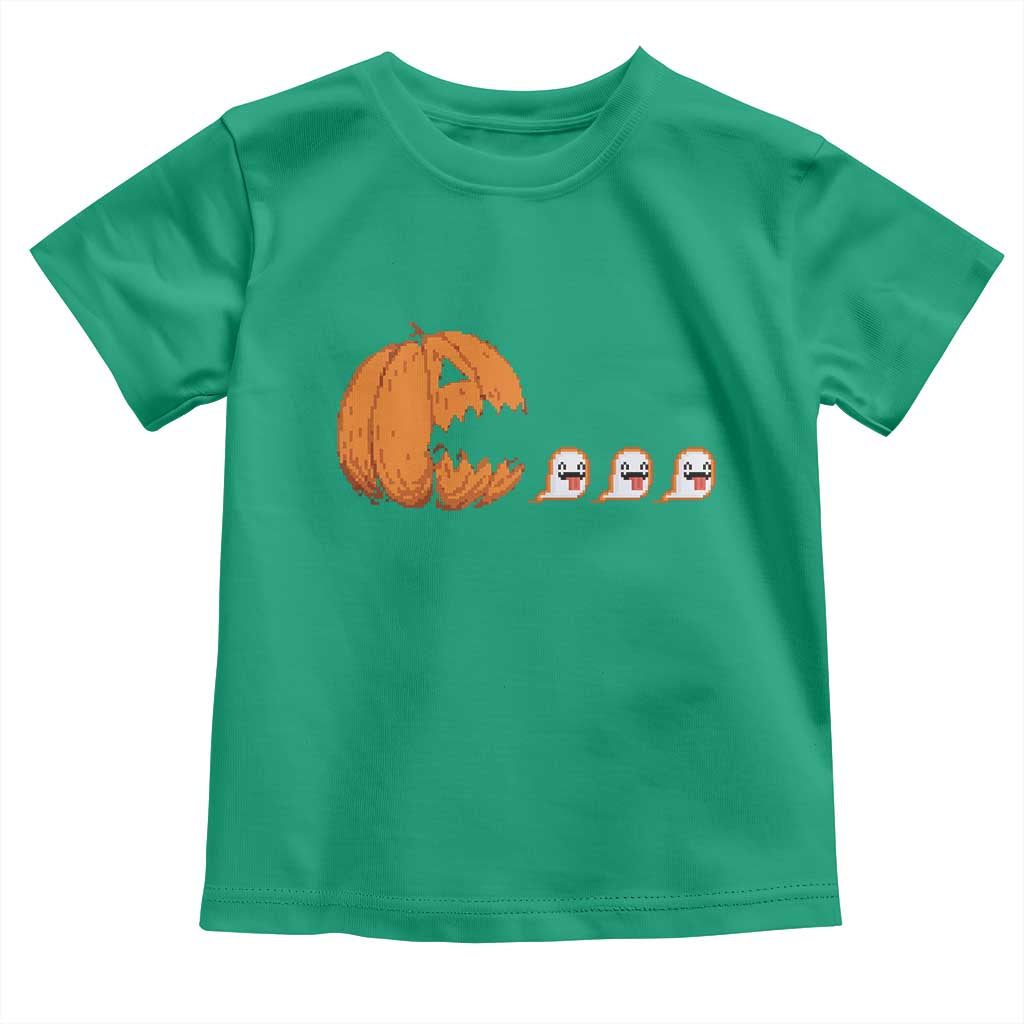 Funny Halloween Gamer Video Gaming Pumpkin Ghost Toddler T Shirt - Wonder Print Shop