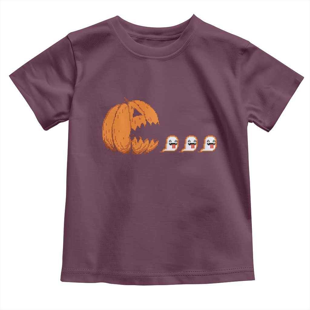 Funny Halloween Gamer Video Gaming Pumpkin Ghost Toddler T Shirt - Wonder Print Shop