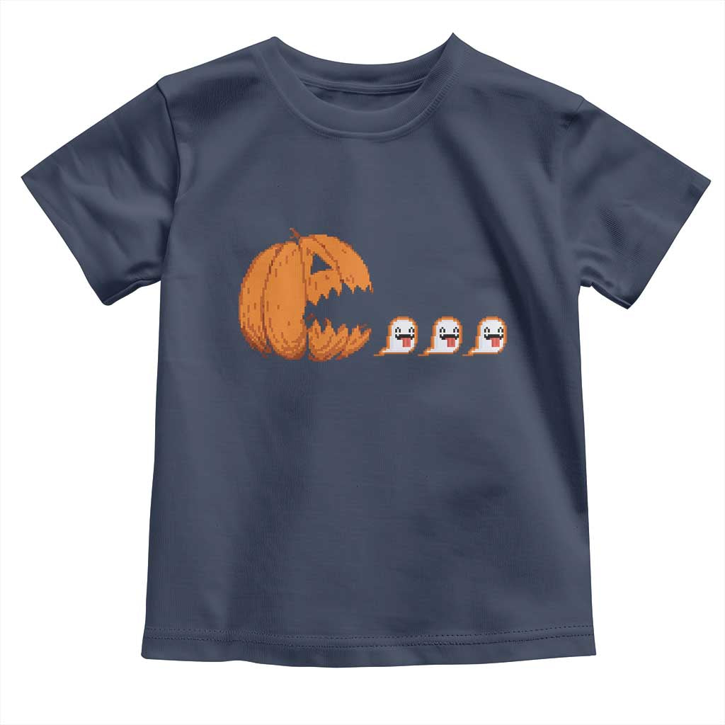 Funny Halloween Gamer Video Gaming Pumpkin Ghost Toddler T Shirt - Wonder Print Shop