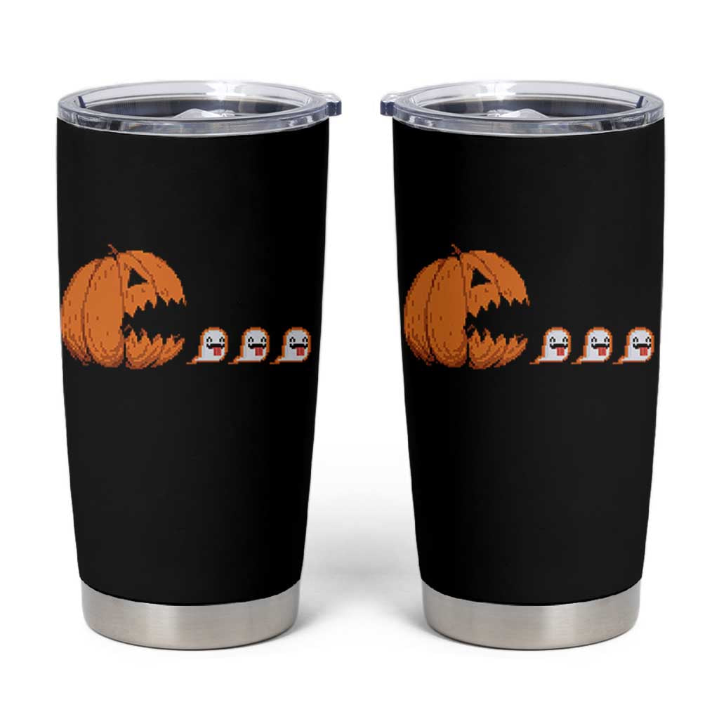 Funny Halloween Gamer Video Gaming Pumpkin Ghost Tumbler Cup - Wonder Print Shop