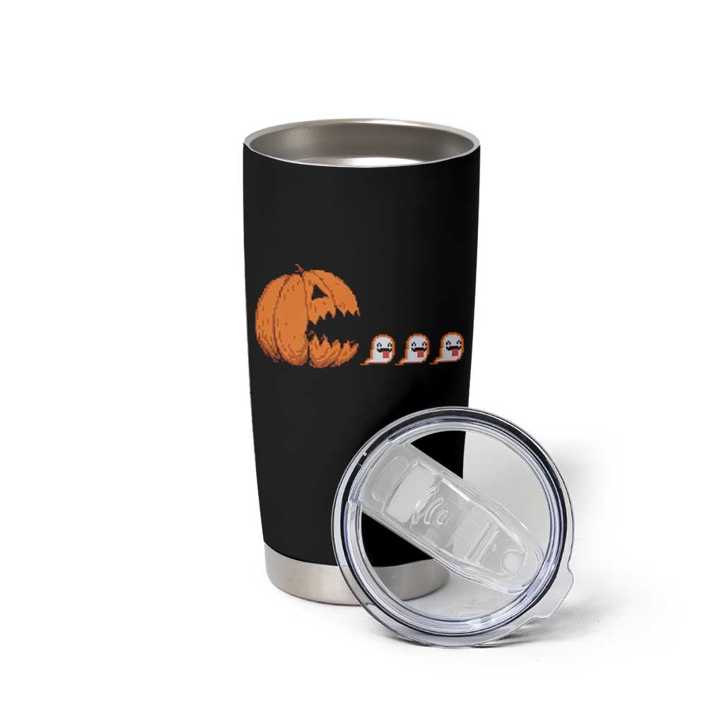 Funny Halloween Gamer Video Gaming Pumpkin Ghost Tumbler Cup - Wonder Print Shop