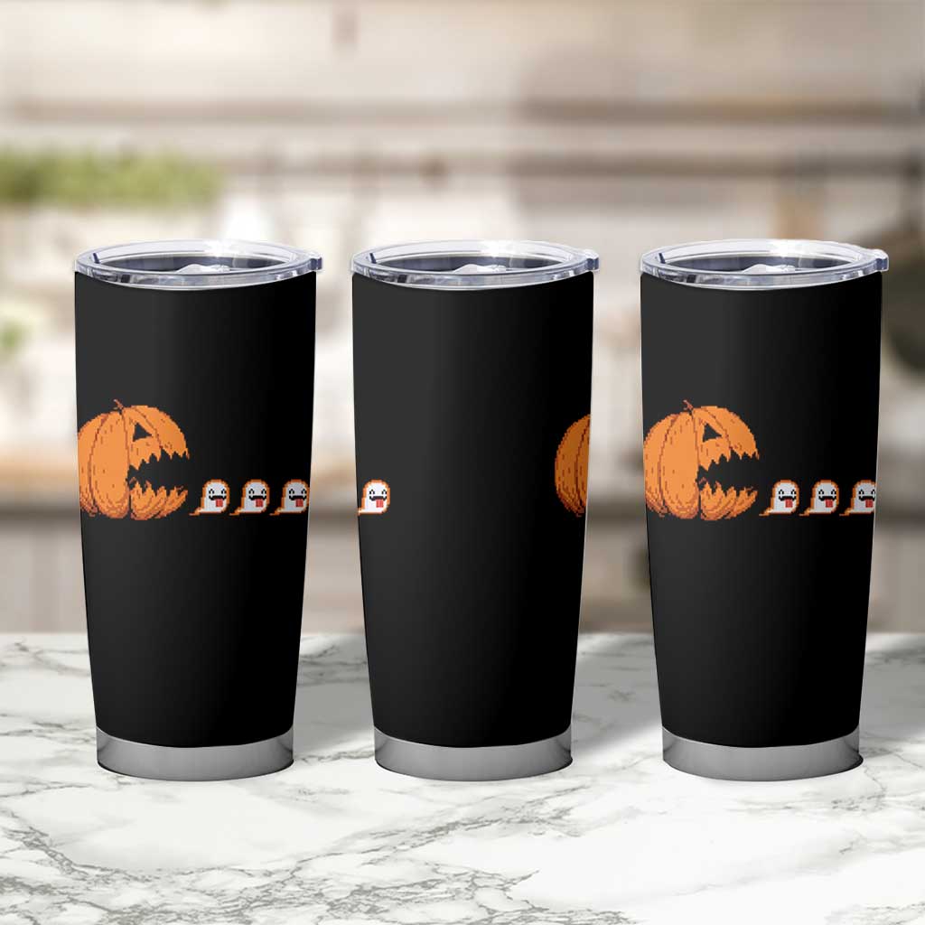 Funny Halloween Gamer Video Gaming Pumpkin Ghost Tumbler Cup - Wonder Print Shop