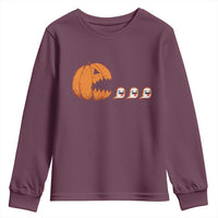 Funny Halloween Gamer Video Gaming Pumpkin Ghost Youth Sweatshirt - Wonder Print Shop