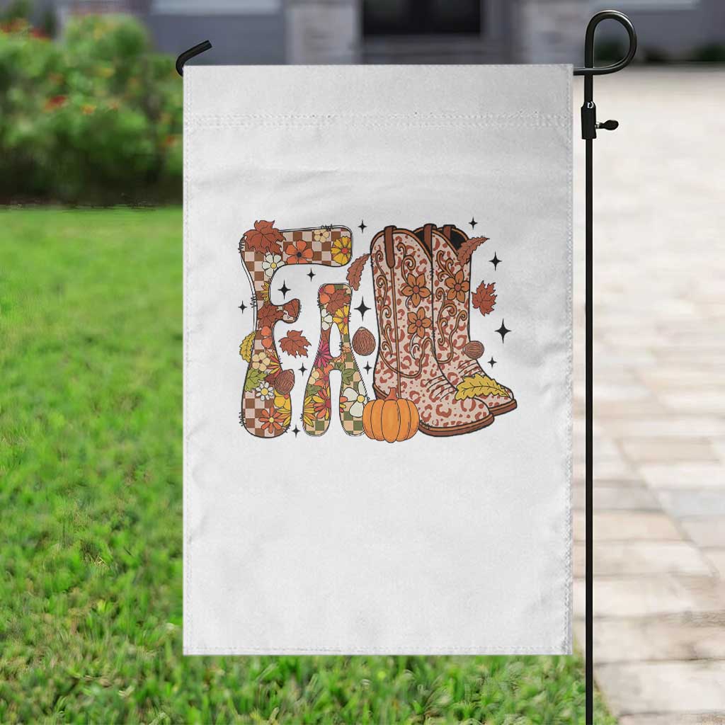 Cowboy Fall Season Thanksgiving Western Boots Pumpkin Garden Flag - Wonder Print Shop