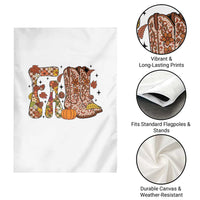 Cowboy Fall Season Thanksgiving Western Boots Pumpkin Garden Flag - Wonder Print Shop