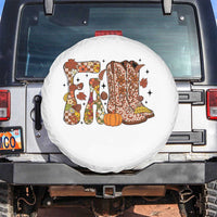 Cowboy Fall Season Thanksgiving Western Boots Pumpkin Spare Tire Cover - Wonder Print Shop