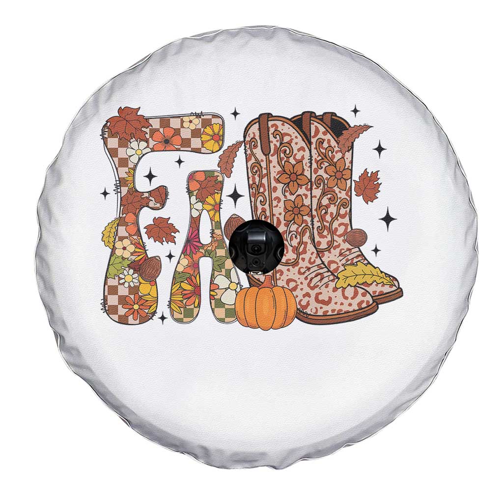 Cowboy Fall Season Thanksgiving Western Boots Pumpkin Spare Tire Cover - Wonder Print Shop