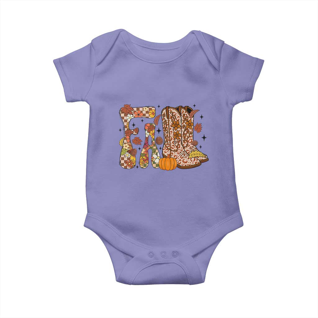 Cowboy Fall Season Thanksgiving Western Boots Pumpkin Baby Onesie - Wonder Print Shop