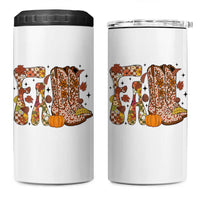 Cowboy Fall Season Thanksgiving Western Boots Pumpkin 4 in 1 Can Cooler Tumbler - Wonder Print Shop
