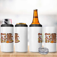Cowboy Fall Season Thanksgiving Western Boots Pumpkin 4 in 1 Can Cooler Tumbler - Wonder Print Shop