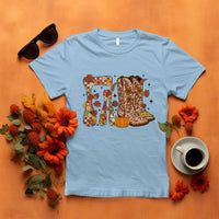 Cowboy Fall Season Thanksgiving Western Boots Pumpkin T Shirt - Wonder Print Shop