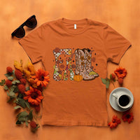 Cowboy Fall Season Thanksgiving Western Boots Pumpkin T Shirt - Wonder Print Shop