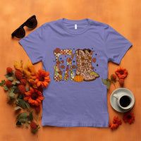 Cowboy Fall Season Thanksgiving Western Boots Pumpkin T Shirt - Wonder Print Shop