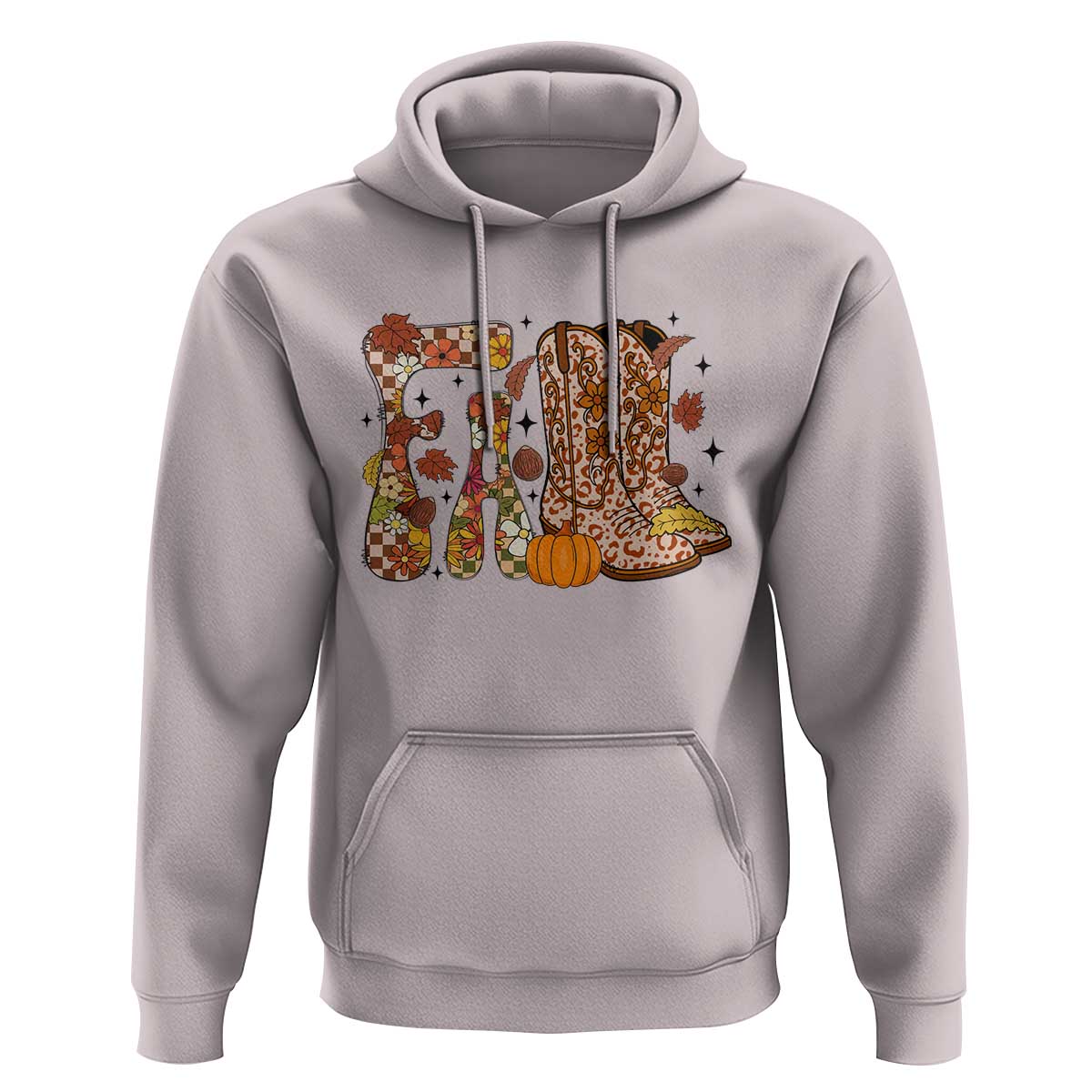 Cowboy Fall Season Thanksgiving Western Boots Pumpkin Hoodie - Wonder Print Shop