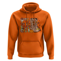 Cowboy Fall Season Thanksgiving Western Boots Pumpkin Hoodie - Wonder Print Shop