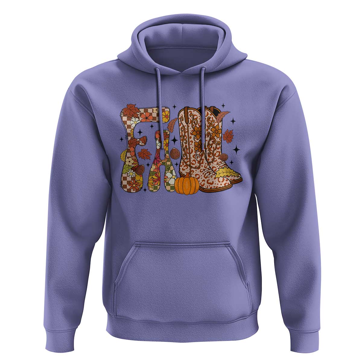 Cowboy Fall Season Thanksgiving Western Boots Pumpkin Hoodie - Wonder Print Shop