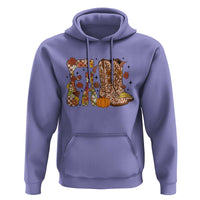 Cowboy Fall Season Thanksgiving Western Boots Pumpkin Hoodie - Wonder Print Shop