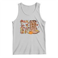 Cowboy Fall Season Thanksgiving Western Boots Pumpkin Tank Top - Wonder Print Shop