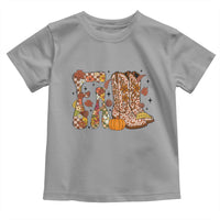 Cowboy Fall Season Thanksgiving Western Boots Pumpkin Toddler T Shirt - Wonder Print Shop