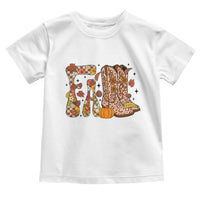 Cowboy Fall Season Thanksgiving Western Boots Pumpkin Toddler T Shirt - Wonder Print Shop