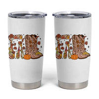Cowboy Fall Season Thanksgiving Western Boots Pumpkin Tumbler Cup - Wonder Print Shop